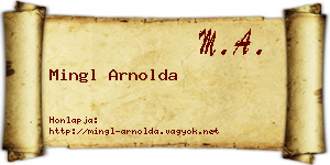 Mingl Arnolda névjegykártya